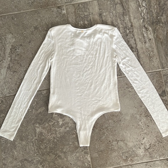 ATM Anthony Thomas Melillo Long-Sleeve Bodysuit in White, Size L New w/Tag $195 - Picture 3 of 6